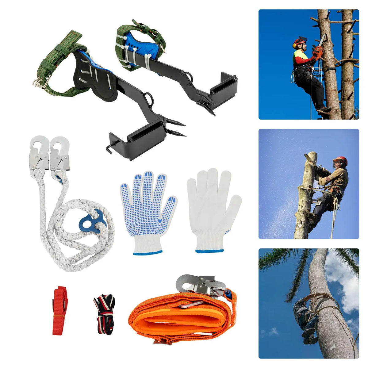Tree Climbing Gear Set 220LB Capacity Professional Ascension Equipment Fruit Picking Logging Rescue Hunting Rock Climbing