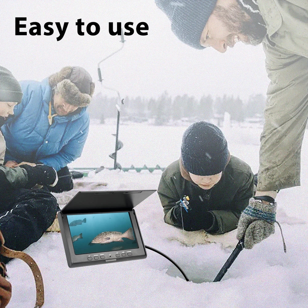 7 Inch 20M Cable Portable Underwater Fish Finder 8 LEDs Fishing Camera Fixed on Rod 1080P Monitor IP68 For Lake Ice Fishing